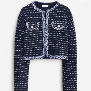 J. Crew- NWT- Cropped Lady Jacket in marled yarn